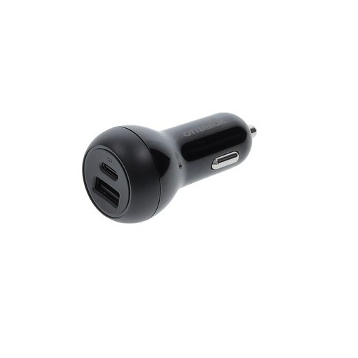 OtterBox 32W Dual Port Standard Fast Car Charger - Black (77-98235),1 USB-C(20W), 1 USB-A(12W), Smart & Compact design, Hassle-Free, 2 Years Warranty