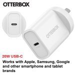 OtterBox 20W USB-C (Type I) PD Fast Wall Charger - White (78-81352), Compact, Drop Tested,Safe & Smart Charging,Best for Apple, 2 Years Warranty