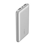 Belkin BoostCharge CCC-Certified 10k mAh Power Bank (Triple-Port) + USB-C  to USB-A Cable - Silver (BPB011btSL), 2x USB-A, 1x USB-C, 2 Years Warranty