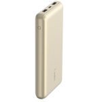 Belkin BoostCharge CCC-Certified 20k mAh Power Bank (Triple-Port) + USB-C to USB-A Cable - Gold (BPB012btGD), 2x USB-A, 1x USB-C, 2 Years Warranty