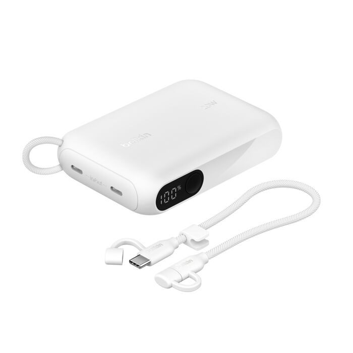 BOOSTCHARGE POWERBANK 10K +DISPLAY - WHT