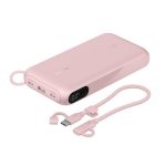 Belkin Boostcharge 20k Mah Power Bank With Display + Usb-c To Usb-c Cable 60w (15cm) – Pink (), 20w, 2x Usb-c, 1x Usb-a, 2 Years Warranty (BPB028fqPK)