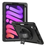 USP Rugged Apple iPad Mini (8.3') (A17 Pro) (7th Gen) / iPad Mini (8.3') (6th Gen) Case Black - Built-in-Kickstand, 3 Years Warranty