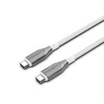 Cygnett Armoured Braided Usb-c To Usb-c (2.0) Cable (2m) – White (), 5a/100w, 480mbps, Turbo Charge, Best For Laptop, 5 Years Warranty (CY4677PCTYC)