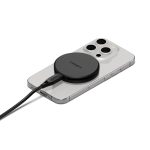 Cygnett ChargePuck Qi2 15W Fast Wireless Charger -Black(CY5061CCRGP), Compact & Lightweight,1.2M USB-C Cable,Perfect for Travel,2 Years Warranty