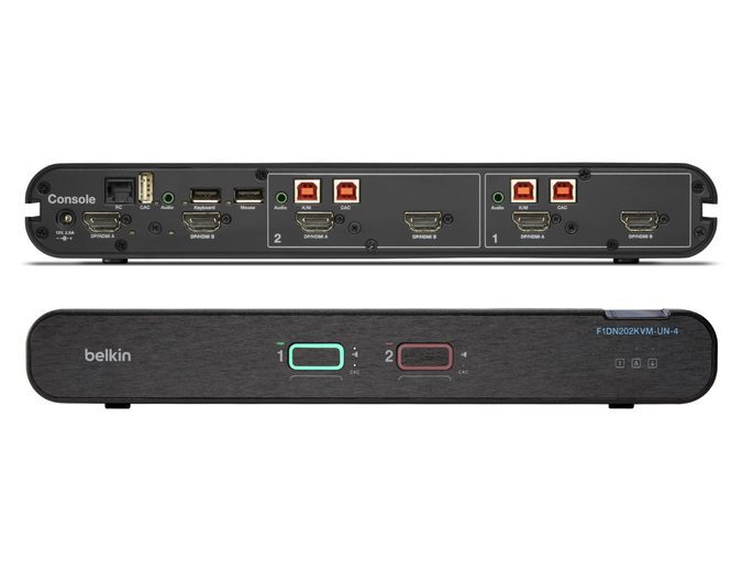 Belkin Universal 2nd Gen Secure KVM Switch, 2-Port Dual Head w/CAC - Belkin (F1DN202KVM-UN-4) - Image 2