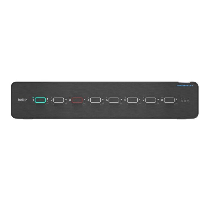 Belkin Cybersecurity and Secure KVM Universal 2nd Gen Secure KVM Switch, 8-Port Dual Head w/ CAC - Black(F1DN208KVM-UN-4),12VDC 4.0A, 2 Years Warranty - Image 2