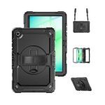 USP Rugged Samsung Galaxy A11/ Tab A9 (8.7') Case Black - Built-in-Kickstand, Hand & Shoulder Strap, DropProof, 3 Years Warranty