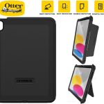 OtterBox Rugged Defender Apple iPad (11') (A16) (11th Gen) / iPad (10.9') (10th Gen) Kickstand Case Black - (77-89953), 7 Years Warranty