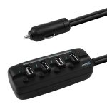 mbeat (ls) Mbeat® 4 Ports Usb Rapid Car Charger – 40w Rapid Smart Charger/individual On/off Switches/90cm Extension Cable Design Eol (MB-USBC480)
