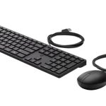 HP 320mk Usb Wired Desktop Keyboard Mouse Combo Reduced-sized & Low-profile Quiet Keys Easy Clean Plug&play For Notebook Desktop Pc (9SR36AA)