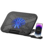 Rapoo Laptop Cooling Pad Cf100, High-efficiency Cooling Ergonomic Design, Multi-height Adjustable, Sturdy, Durable, Multi-size Compatible (CF100. Black)