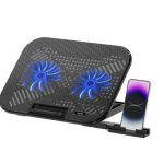 Rapoo Laptop Cooling Pad CF200,  2 High-Efficiency Cooling Fans, 6 Adjustable Angles, Multi-Functional & Versatile