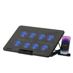 Rapoo Laptop Cooling Pad CF300, 8 High-Efficiency Cooling Fans , 7 Adjustable Angles, Multi-Functional & Versatile