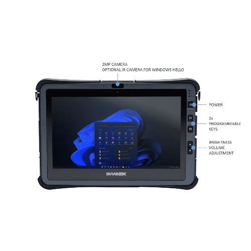 DURABOOK U11, 11.6' FHD, Intel® Core™ i5-1230U, Windows 11, 8GB RAM, 256GB PCIe SSD,Wi-Fi 6E, Bluetooth v5.3, 2MP Front Camera, 3 year Warranty