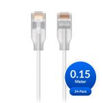Ubiquiti UniFi Etherlighting Patch Cable, 24 Pack, Indoor, 0.15m, White/Translucent