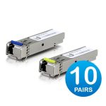 Ubiquiti Ufiber1 Gbps Bidirectional Single-mode Sfp Module, 20-pack, Up 3km Distance,simplex Lc Connector, Fiber Cable Not Include (UACC-OM-SM-1G-S-20)