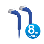 UniFi Patch Cable 8m Blue, Both End Bendable to 90 Degree, RJ45 Ethernet Cable, Cat6, Ultra-Thin 3mm Diameter U-Cable-Patch-8M-RJ45-BL