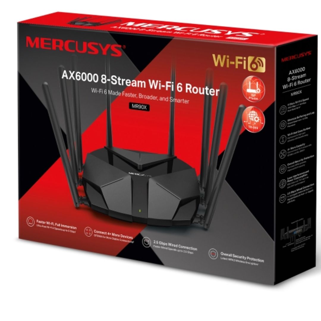 Mercusys MR90X AX6000 8-Stream Wi-Fi 6 Router, Up to 6 Gbps, MU-MIMO, OFDMA,WPA3 - Image 3