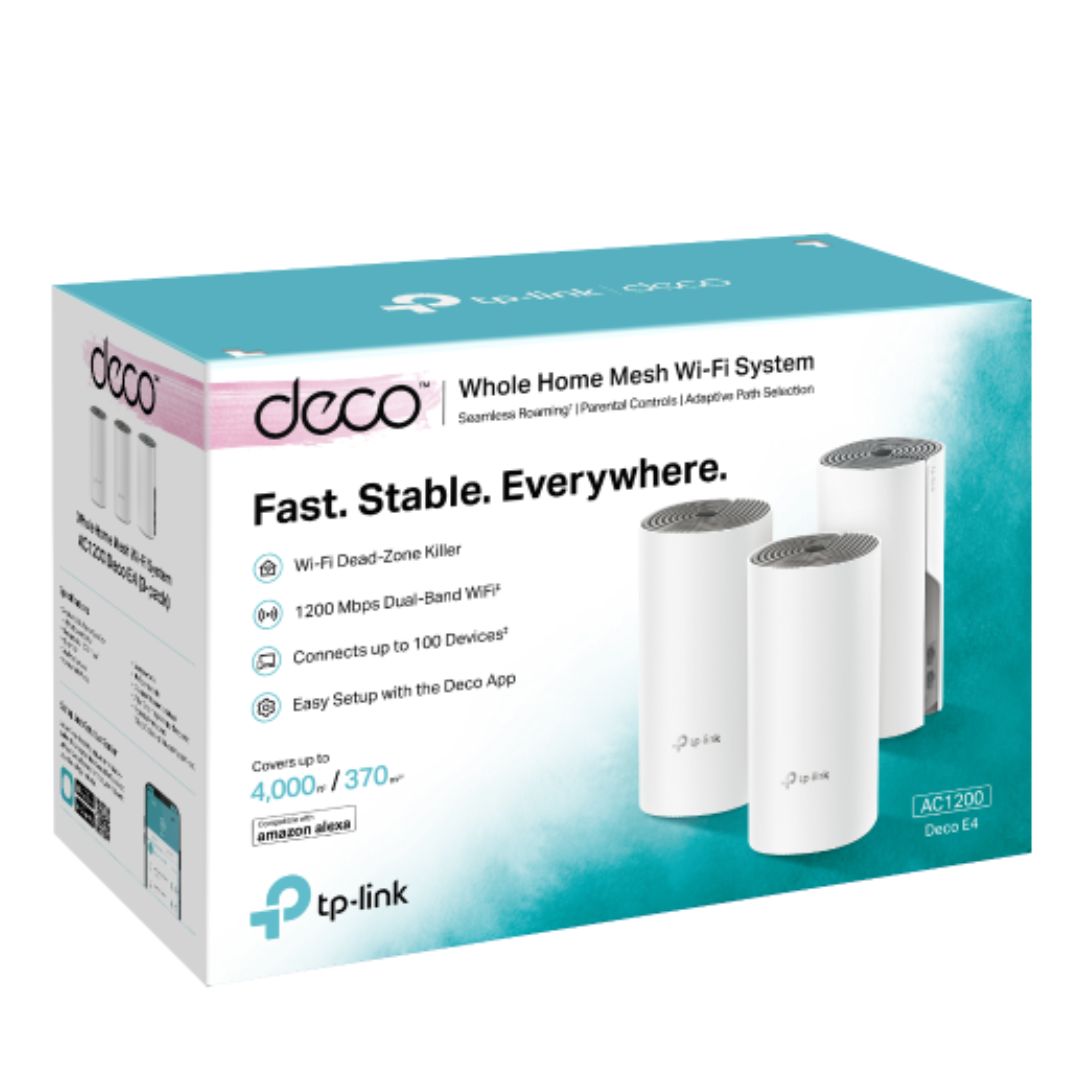 TP-Link Deco E4(3-pack) AC1200 Whole Home Mesh Wi-Fi (3-Pack), Dual-Band, Up to 1167 Mbps, Wireless, Seamless AI Roaming, Gaming & Streaming, Sma - Image 6