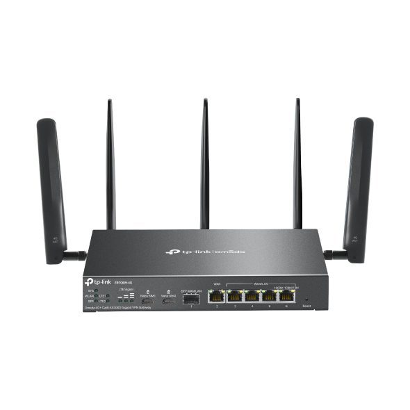 TP-Link ER706W-4G Omada 4G+ Cat6 AX3000 Gigabit VPN Router, 4G+, Dual Band Wi-fi 6, 6 Gigabit Ports (5 RJ45+1 SFP), 5 High-Gain Detach Ant. - Image 6