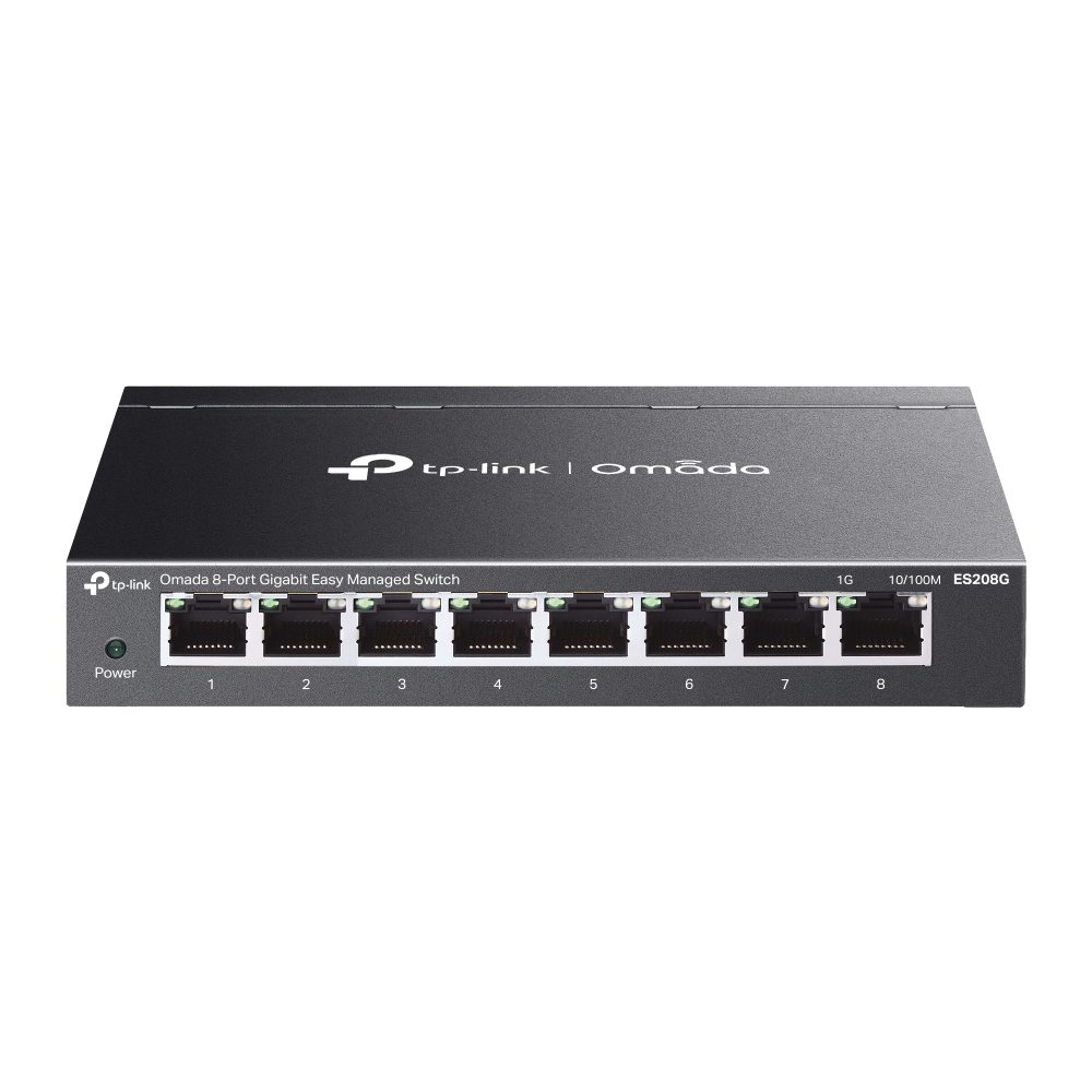 TP-Link ES208G Omada 8-Port Gigabit Easy Managed Switch, Flow Control, Loopback Detection, Port Isolation, Port Mirroring, LAG, VLAN, IGMP Snooping, Q - Image 2