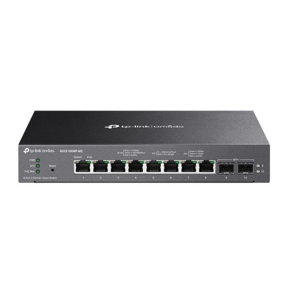 TP-Link SG2210XMP-M2 Omada 8-Port 2.5GBASE-T and 2-Port 10GE SFP+ Smart Switch with 8-Port PoE+, Integration with Omada SDN Controller, Static Routing - Image 2