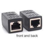 Just You PC Oxhorn Rj45 Ethernet Inline 8 Pins Coupler / Joiner Female To Female F-f Gold Plated Connections Black Retail Bag (AD-RJ45-FF)