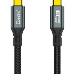 Oxhorn USB 3.2 Gen 2×2 1m USB-C to USB-C 20Gbps 8K@60Hz 20V 100W E-Marker Chip Black fast charging & Video cable Laptop Phones Tablet USB-C Device