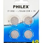 Sansai Lithium Button Coin Battery 3V -CR2032 -4 pack for Motherboard Danger of swallowing Keep batteries away from young children at all times