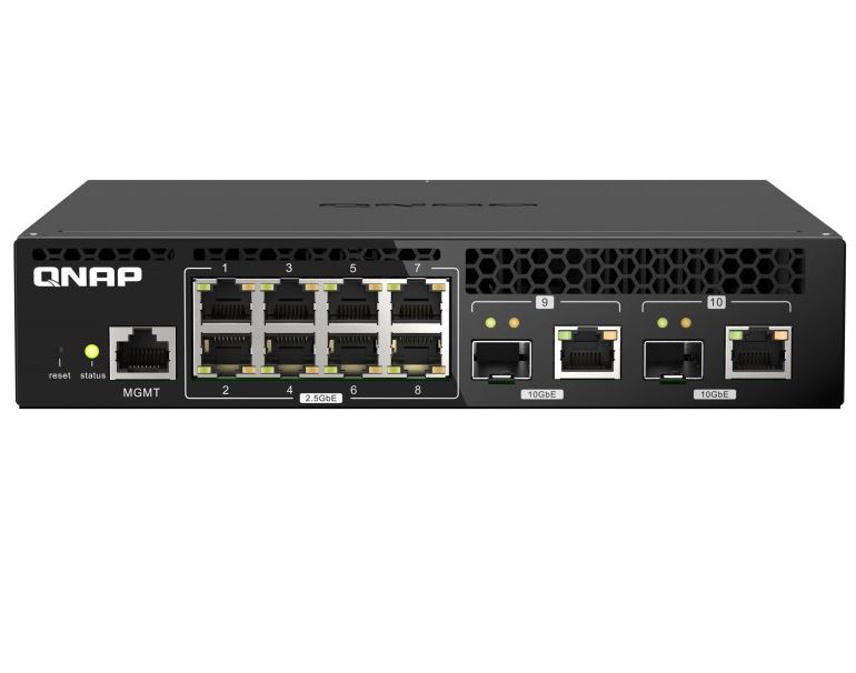 QNAP QSW-M2108R-2C, 8 port 2.5Gbps, 2 port 10Gbps SFP+/ NBASE-T Combo, web managed switch, rackmount design, new rack mount kit, 2 Years WTY - Image 2