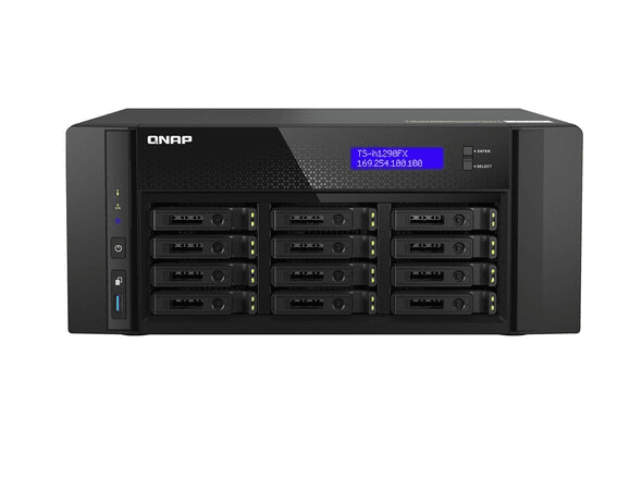 QNAP TS-h1290FX-7232P-64G, 12-Bay U.2 NVMe PCIe Gen4 x4 all-flash desktop NAS, AMD EPYC 7232P, 12 x 2.5" U.2 NVMe / SATA SSD bays, 64GB RDIMM RAM, 5 Yrs WTY - Image 2