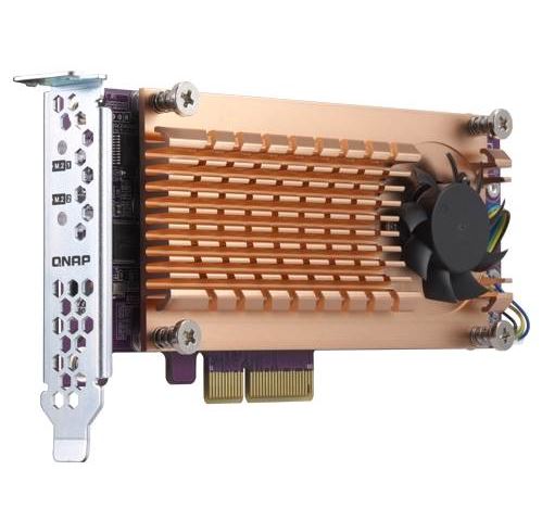 Qnap- Dual M.2 22110/2280 SATA SSD expansion card (PCIe Gen2 x2), Low-profile bracket pre-loaded, Low-profile flat and Full-height are bundled - Image 5