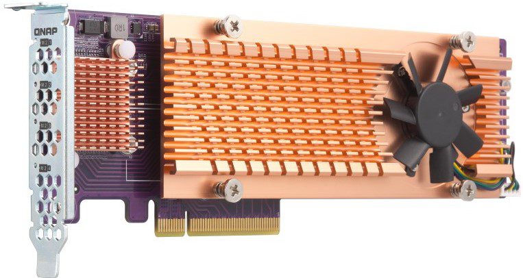 QNAP DUAL M.2 22110/2280 PCIE (Gen3 x 4) NVME SSD EXPANSION CARD. PCIe and Lanes: PCIe Gen3 x 8. Low-profile flat and Full-height brackets are also included - Image 2