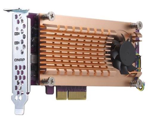 QNAP -Dual M.2 22110/2280 PCIe SSD expansion card (PCIe Gen2 x4), Low-profile bracket pre-loaded, Low-profile flat and Full-height are bundled - Image 5