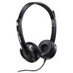 RAPOO H100 Wired Stereo Headsets - HD Voice Rotary Microphone Volume Adjustment 3.5mm Headphones with Audio split adapter cable.