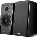 Edifier Powered Bluetooth Bookshelf Speakers 25mm Eagle Eye Tweeters High-gloss Piano Design Dual Rca Input With Remote Easy Optical Input (R2000DB)