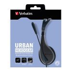 Verbatim Multimedia Headset with Microphone - 3.5mm Jack, Wide Frequency Stereo, 40mm Drivers, Comfortable Ergonomic Fit, Adjustable