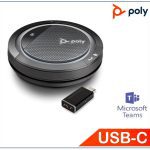 Poly Plantronics/poly Calisto 5300-m With Usb-c Bt600 Dongle, Bluetooth Speakerphone, Teams Certified, Portable And Personal, Easy Connect And Control (215439-01.)