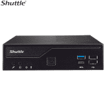 Shuttle DH610 V2 Slim Mini PC 1L Barebone - Intel 12th/13th/14th Gen , 2xDDR5 (max96g), 2.5' HDD/SSD bay, 2xLAN (1G & 2.5G), 2xRS232, HDMI, 2xDP, 120W