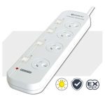 Sansai 4 Way Powerboard 4 Outlet 10A 240V Individually Switched 2 extra spaced sockets 1M Length