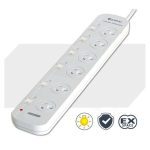 Sansai 6 Way Powerboard 6 Outlet 10A 240V Individually Switched 3 extra spaced sockets 1M Length