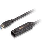 Aten USB 3.1 Gen 1 10m Extender Cable with AC Adapter, support 5 Gbps data-rate, daisy-chain up to 50m, unique locker head design
