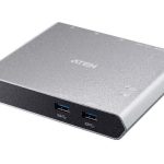 Aten Sharing Switch 2x2 USB-C, 2x Devices, 2x USB 3.2 Gen2 Ports, Power Passthrough, Remote Port Selector, Plug and Play