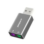 mbeat® Elite USB to 3.5mm Audio and Microphone Adapter - Add Headphone Audio Jack to USB-A Computers, Laptops, Notebooks - Space Grey