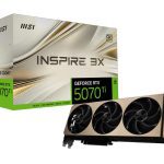MSI Nvidia Geforce Rtx™ 5070 Ti 16g Inspire 3x Oc, Pci Express® Gen 5, Boost: 2482 Mhz, Cuda 8960 Units, 16gb Gddr7, Hdmi™ X 1 (GeForce RTX 5070 Ti 16G INSPIRE 3X OC)