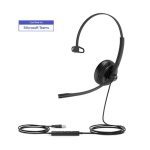 Yealink Uh34 Mono Teams Usb Headset, Lightweight, All Day Wearing Comfort, Ear Wideband Noise Cancelling Microphone, Leather Ear Cushions, Usb-a (UH34-M-MS)