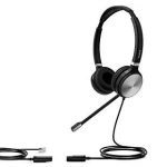 Yealink Yhs36 Dual Wideband Headset For Ip Phone, Binaural Ear, Rj9 Headset Jack, Noise-canceling Microphone, Hearing Protection, Leather Ear Cushions (YHS36-D)