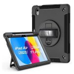 USP Rugged Apple iPad Air (10.5') (3rd Gen) Case Black - Built-in-Kickstand, Hand & Shoulder Strap, DropProof, 3 Years Warranty