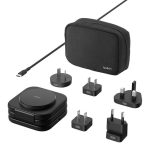 Belkin Boostcharge Pro Convertible 3-in-1 Magnetic Wireless Charging Travel Pad With Qi2 + 36w Psu + Usb-c Cable- Black (), 2 Years Warranty (WIZ024fqBK)